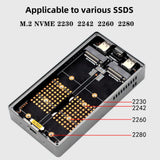 M.2 NVME SSD Case RAID Dual Bay TYPE-C USB3.2 GEN2X2 20Gbps Hard Disk Enclosure