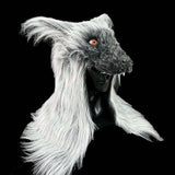 Black Wolf Mask Halloween Red Eyes Werewolf Terror Animal Fancy Headdress Costume Cosplay Props Adult Wolf Headgear Latex Masks