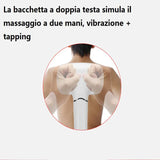 Electric Massage Hammer Dual Head Deep Tissue Body Back Neck Massager Variable Speed Infrared Handheld Full Body Pain Relief