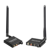 50m 2.4GHz Transmitter Receiver 5.8G Wireless Audio Adapter Sound System with Volume Control for R/L 3.5mm RCA Subwoofer Speaker