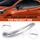 Car Door Wing Rearview Mirror Turn Signal Indicator Light Lens Cover for Peugeot 208 2008 2012-2017 1607512680 Left