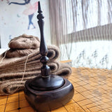 Multi-functional Rotating Yarn Spool Micro Crochet Tool with African Blackwood Shaft for Crafting