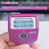 LS238 Digital Paint Thickness Gauge 0.0-3500μm Fe/Al Car Paint Coating Thickness Tester Small Probe High Precision