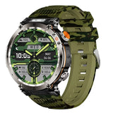 Flashlight Smart Watch Men BT Calls Voice Assistant Watchproof Heart Rate Monitor Remote Control Photography Outdoor Compass