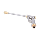 High Pressure Washer Gun Zinc Alloy Brass Silver Yellow 360 Degree Rotation Adjustable Sprayer Long Nozzle 1.91cm 0.8in Garden