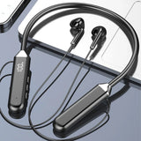 Neckband 5.2 Bluetooth Headphones Extra Long Standby Stereo Noise Reduction Earplug Sports Headphones With Digital Display