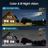 IR Solar Powered 4G & WIFI Trail Camera, Night Vision PTZ Camera for Home Anti Damage Hunting