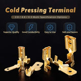 720Pcs 2.8mm 4.8mm 6.3mm Male and Female Wire Spade Connector and Insulating Sleeve Assortment Kit Copper Wire Crimp Terminal