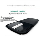 Arc-shaped Touch Folding Mouse Bluetooth/2.4G Optical Ergonomic Bluetooth Mouse 1200DPI Portable Cordless Mouse Smooth Office