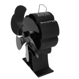 Black 6 Blade Heat Powered Stove Fan Thermodynamically Driven Fireplace Fan for Heat Dissipation