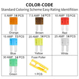100pcs Micro2 Blade Fuses Assortment Kit (5A,7.5A,10A,15A,20A,25A,30A) with Fuse Puller, ATR Micro2 Fuse for Truck SUV Boat RV