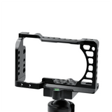 E-Easy To Use-Aluminum Alloy Camera Cage Rig With Cold Shoe Mount For Sony A6000/A6300/A6400/A6500 Cameras