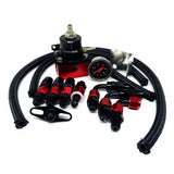 Oil Pressure Regulator Kit With Universal Adjustable Fuel Pressure Regulator Gauge+ AN6 Fuel Line Hose+ Fittings End Kit