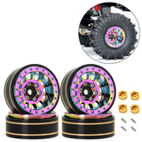 4Pcs Aluminium Brass Brass Beadlock Wheel HUB Rims 1.1"Wheel For Traxxas TRX4M 1/18 RC Car For Axial SCX24 1/24 RC Car Accessory
