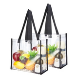 NEW ARRIVAL 6Pack Clear Tote Bags Stadium , Transparent PVC Shoulder Handbag for Women, Through Plastic Tote Bags with Handles