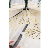 122cm flower branch pattern hot gold plush Christmas tree skirt Christmas party decoration supplies