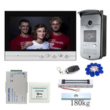 New Wired 9 inch Video Door Phone Intercom Entry System 1 Monitor + 1 RFID Access IR 700TVL Camera + Electric Control Door Lock