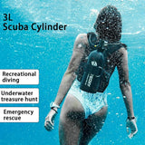3L Scuba Tank Diving Gear with Scuba Mask and Double Shoulder Clip, 20-40 Minutes Underwater for Scuba Diving Snorkeling