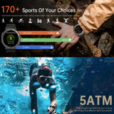 GPS Smart Watch Men 1.43 Inch AMOLED Bluetooth Calling Heart Rate Blood Oxygen Health Monitor 5ATM Waterproof Sports Smartwatch