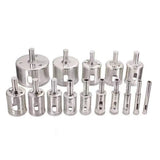 16PCS Diamond Drill Bits Diamond Hole Saw Kit 6-50mm with Guide for Tile Glass Ceramic Marble Granite