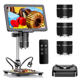 2500X HDMI Digital Microscope 3 Lens 2K Video Microscopio Camera 10.1" IPS Screen DIY Electronics Phone Repair Soldering Tools