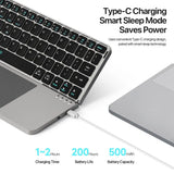 Folding Bluetooth Keyboard with Touchpad PC Phone Holder Foldable Keyboard Wireless PU Leather for iOS/Android/Windows/Mac