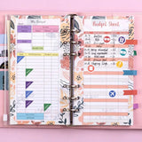 Save Money A6 Budget Binder PU Leather with Zipper Cash Envelopes Budget Planner Organizer Cashew Flowers Expense Sheets