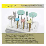 Best 1Box/15pcs Grinding and Polishing Kit of Zirconia Diamond Burs Stones Disc Dentistry Drill Bits Lab Tools Kits Polish Tool