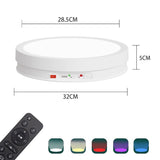 Auto-Rotating Display Turntable with LED Lights 32CM Remote Control Shooting Platform
