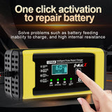 12V 6A Car Battery Charger Electric Motorcycles Charger Car and Motorcycle Battery Charging Unit for Lead-Acid AGM GEL Batteries