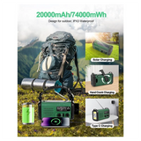 20000Mah Solar Hand Crank Emergency Radio, NOAA/AM/FM, Cell Phone Charger, Lamp, Flashlight & SOS