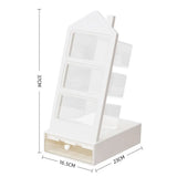2025 2 in 1 Stationery Storage Box with Drawer Slant Plug Pen Holder Large Capacity House Shape Storage Bucket Student