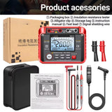 MH13 Megohm Meter Tool Ohm Tester Digital Multimeter Insulated Ground High Voltage 2000 Count Resistance Tester