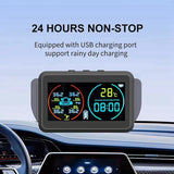 TPMS Car Tire Pressure Monitoring System Alarm Tyre Air Pressure Meter Gauge Temperature Warning 4 Sensors