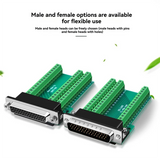 HDB44 Solderless Connector Industrial 3 Rows D-SUB 44Pin P Hole Plug Breakout Terminal Board Adapter