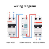 1 PC AC85-300V 63A/80A Adjustable Self-recovery Over And Under Voltage Current Limiting Protector Overload Switch Power Display