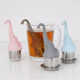 10pcs Elephant Fine Mesh Tea Infusers for Loose Tea Strainers with Tray