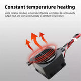 12V PTC Heater 100W Ceramic Thermostatic Insulated Heater W/ Fan Pet Insulation Incubator Electric Constant Temperature Heating