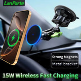 15W Fast Wireless Phone Charger Strong Magnet Universal Suction Mount Magnetic Car Smart Phone Holder