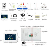 4 Wire Digital Video Intercom System 7 Inch Wireless 5G WIFI Monitor 1080P Doorphone Camera Video Doorbell Card Tuya App Unlock