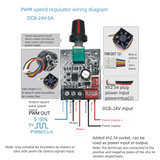 PWM Brushless Motor Speed Governor 4-Wire Fan Speed Controller With Switch DC8-24V 0-100% Duty Cycle Adjustable Motor Regulator