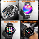 GPS Smart Watch Men 1.85-Inch HD AMOLED Screen BT Calls AI Voice Assistant Outdoor Sports Smartwatch V69 for Android IOS