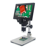 G1200 Professional Digital Video Microscope Magnifiers 1200X Microscopes for Electronics Soldering with 7 Inch Large Screen