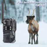 4G LTE Solar Powered Trail Camera Photo Traps with Cloud Storage 7800mAh Battery Ucon App Control for Wildlife Hunting