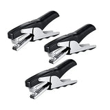 E-Easy To Use-3 Piece Heavy Duty Plier Stapler Hand Hold Stapler 50 Sheet Capacity Desk Stapler For Home School Black