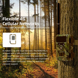 Redleaf 4G 32MP Cellular Cloud Trail Hunting Camera, Photo Traps with 850nm IR LEDs, App Viewing for Garden Security