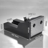 Angled pressure design, hardened steel split heavy duty vise