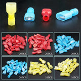 100Pcs Nylon Spade Quick Disconnect Connectors Kit,Electrical Insulated Terminals,Male and Female Wire Crimp Terminal 22-10 AWG