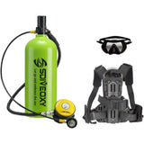 3L Scuba Tank Diving Gear with Scuba Mask and Double Shoulder Clip, 20-40 Minutes Underwater for Scuba Diving Snorkeling