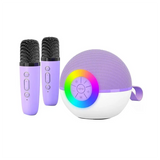 Mini Karaoke Machine With 2 Mic, Portable Bluetooth Microphone Song  With LED Light,Chritmas Birthday Gift For Kids